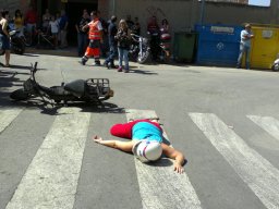 SIMULACRO MOTO ALMUERZO SANTA CRUZ 28-07-2012